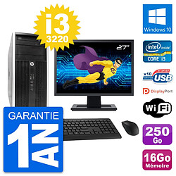 PC Tour HP Pro 6300 CMT Ecran 27" i3-3220 RAM 16Go Disque 250Go Windows 10 Wifi - Occasion