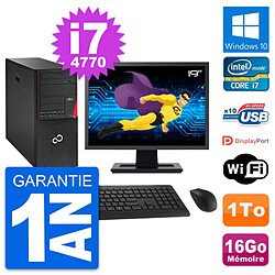 PC Tour Fujitsu P720 Ecran 19" Intel i7-4770 RAM 16Go Disque 1To Windows 10 Wifi - Occasion