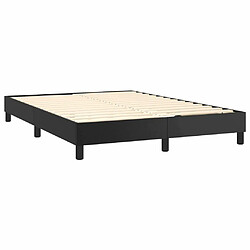 Avis vidaXL Sommier à lattes de lit avec matelas Noir 140x200 cm Similicuir