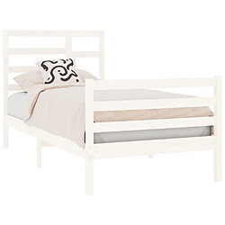 Avis Maison Chic Lit Moderne Chambre - Cadre/structure de lit pour adulte Blanc Bois massif 90x190 cm Simple -MN60226