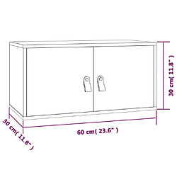 vidaXL Armoire murale Marron miel 60x30x30 cm Bois de pin massif pas cher