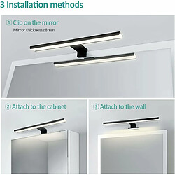 Avis EMKE Lampe Miroir LED Salle de Bain Miroir Lumière Noir 40cm, Lampes Miroir pour la Salle de Bain, 3 Méthodes d'Installation, Éclairage Armoire Miroir 4200K