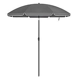 Helloshop26 Parasol de jardin ø 1 6 m ombrelle protection upf 50+ inclinable portable résistant au vent baleines en fibre de verre avec sac gris 12_0001763