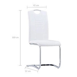 vidaXL Chaises à manger cantilever lot de 6 blanc similicuir pas cher