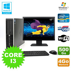 Lot PC HP Elite 8200 SFF Core I3 3.1GHz 4Go 500Go DVD WIFI W7 + Ecran 17" · Occasion 