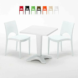 Grand Soleil Table et 2 chaises colorées polypropylen