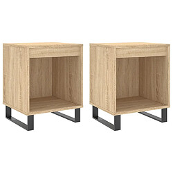 Maison Chic Lot de 2 Tables de chevet,Table de nuit,Table d'appoint pour salon chêne sonoma 40x35x50 cm bois ingénierie -MN67407