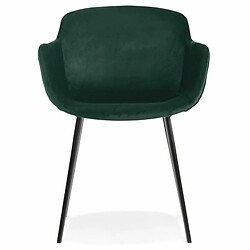 Paris Prix Fauteuil Design en Velours Javier 80cm Vert