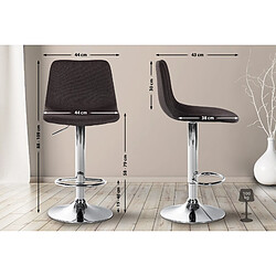 Non Lot de 2 tabourets de bar Divo tissu chrome