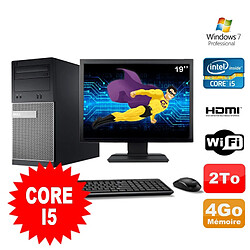 Lot PC Tour DELL 3010 MT I5-2400 Graveur 4Go 2To HDMI Wifi W7 + Ecran 19" - Occasion