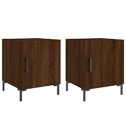 Maison Chic Tables de chevet 2pcs - Table basse Table de nuit - chêne marron 40x40x50cm bois d'ingénierie -MN56420