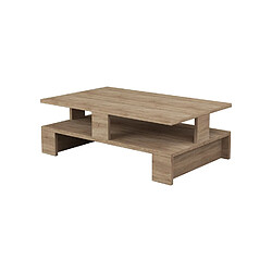 Toilinux Table basse en panneaux mélaminés L.80 cm - Beige