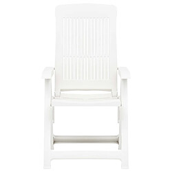 Avis Maison Chic Lot de 2 Chaises inclinables de jardin - Fauteuil d'extérieur Plastique Blanc -MN17119