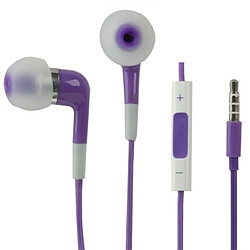 Wewoo Écouteurs Violet pour iPad, iPhone, Galaxy, Huawei, Xiaomi, LG, HTC et autres Smartphones Écouteur Stéréo Intra-Auriculaire 3.5mm avec Contrôle Câblé Micro, 