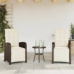 Maison Chic Lot de 2 Chaises inclinables de jardin avec repose-pied rotin -GKD33977