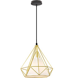 Stoex Plafonnier Vintage en Forme de Cage de Diamant 25CM Lampe de Plafond en Fer Lustre de Restaurant, Bar, (Or)