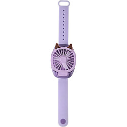 Elixir Mini Ventilateur de Montre, Ventilateur de Montre Portable avec Dragonne Confortable, Lumière LED Colorée, Vitesse de Troisième Vitesse, Ventilateur USB Pliable pour Femmes et Enfants (Violet) 