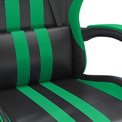 vidaXL Chaise de jeu pivotante Noir et vert Similicuir pas cher