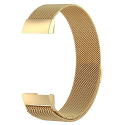 Wewoo Bracelet pour montre connectée Dragonne magnétique en acier inoxydable FITBIT Charge 3Taille Grand217x18mm Or