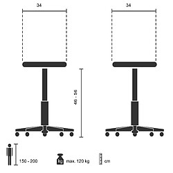 Acheter Tabouret / siège pivotant / siège technique OPERATOR II simili-cuir blanc chrome hjh OFFICE