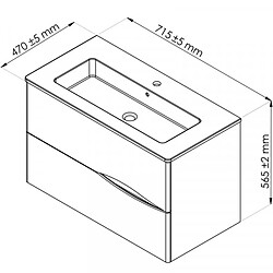 Dansmamaison Meuble sous vasque suspendu 2 tiroirs 70 cm Blanc - BIDO pas cher