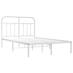 Maison Chic Lit adulte - Cadre de lit métal avec tête de lit pour chambre blanc 120x200 cm -MN15726 pas cher