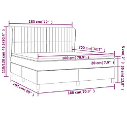 vidaXL Sommier à lattes de lit avec matelas Taupe 180x200 cm Tissu pas cher