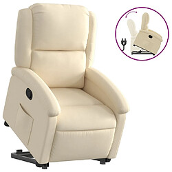 Maison Chic Fauteuil Relax pour salon, Fauteuil inclinable Crème Tissu -GKD57163