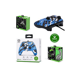 Power A Pack Manette XBOX ONE-S-X-PC CAMOUFLAGE BLEU EDITION Officielle + Casque Gamer PRO H3 SPIRIT OF GAMER XBOX ONE/S/X/PC 