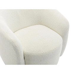 Acheter Vente-Unique Fauteuil pivotant en tissu bouclette blanc VEREIDE