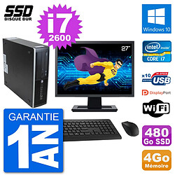 PC HP 8300 Elite SFF Ecran 27" Intel i7-2600 RAM 4Go SSD 480Go Windows 10 Wifi · Occasion 