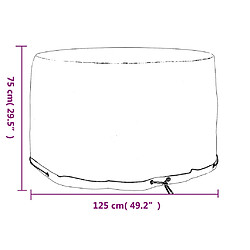 vidaXL Housse pour meubles de jardin 6 œillets Ø125x75 cm rond pas cher