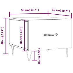 vidaXL Tables basses 2 pcs chêne sonoma 50x50x40 cm bois d'ingénierie pas cher