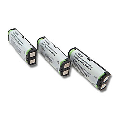 vhbw Lot de 3 batteries de remplacement NiMH pour Téléphone fixe sans fil Panasonic KXTG200ALB, KXTG200CB, KXTG210ALB Remplace: CPH-508, BBTG0658001 