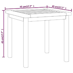 Acheter vidaXL Table d'appoint 45x45x45 cm Bois massif de teck