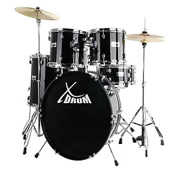 Semi XDrum 20"" Studio Set de Batterie noir + Set de sourdine de batterie