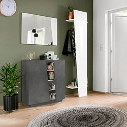 Ahd Amazing Home Design Meuble chaussures 2 portes 16 chaussures design moderne Vega Carry Ardesia