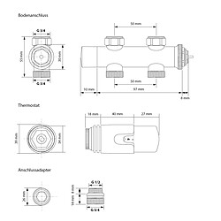 Acheter Radiateur de salle de bain LuxeBath Sahara 600x800 mm Blanc, courbé avec raccord central