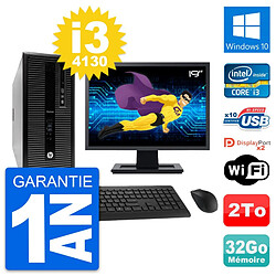 PC Tour HP 800 G1 Ecran 19" Intel i3-4130 RAM 32Go Disque 2To Windows 10 Wifi · Occasion 