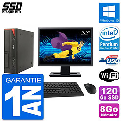 PC Fujitsu E520 E85+ DT Ecran 22" Intel G3220 RAM 8Go SSD 120Go Windows 10 Wifi · Occasion 