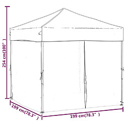 vidaXL Tente de réception pliable avec parois Noir 2x2 m pas cher