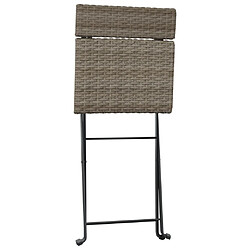 Maison Chic Lot de 8 Chaises de bistrot pliantes Gris Résine tressée et acier -GKD69804 pas cher