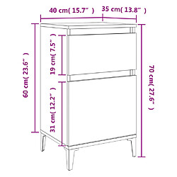 vidaXL Tables de chevet 2 pcs noir 40x35x70 cm pas cher