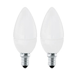 Avis Lot de 2 Ampoules Led E14 4W Flamme 320 Lumens 3000K Blanc Chaud - EGLO LIGHTING - 10792