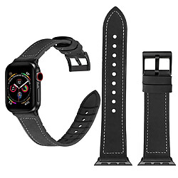 Wewoo Bracelet de montre en acier inoxydable TPU de couleur unie pour Apple Watch séries 5 et 440 mm / 3 et 2 et 138 mm noir 