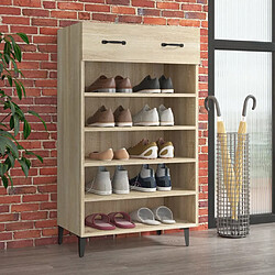 vidaXL Armoire à chaussures Chêne sonoma 60x35x105cm Bois d'ingénierie 