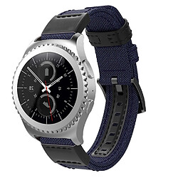 Wewoo Bracelet pour montre connectée en cuir et Samsung Gear S2 / Galaxy Active 42 mmtaille du 135 + 96 mm bleu 