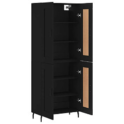 Avis vidaXL Buffet haut Noir 69,5x34x180 cm Bois d'ingénierie