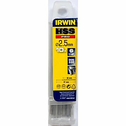 Irwin 10502256 Etui de 10 Forets HSS Pro taillé meulé 2,50 x 57 mm