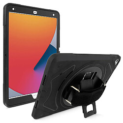 Avizar Coque Apple iPad 2020 / 2019 10.2 Hybride Poignée Rotative Béquille Support Noir